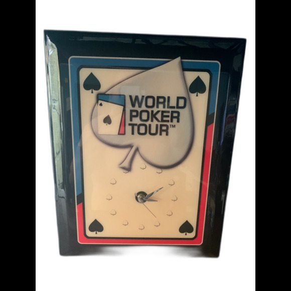 Jebco Authentic World Poker Tour Wall Clock Tested Working Lacquer Game Room - Picture 1 of 3
